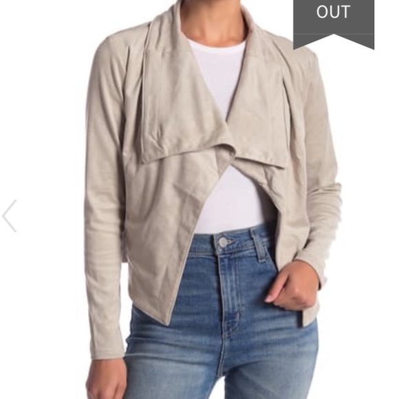 Romeo Juliet Drape Collar Faux Suede Blush Jacket - Picture 2 of 9